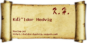 Káldor Hedvig névjegykártya